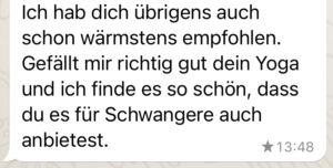 positives Feedback auch für Schwangere